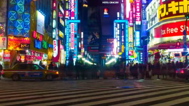 Resolução Noite Lapso Shinjuku Local Cidade Tóquio Lapso Tempo Câmera — Vídeo de Stock