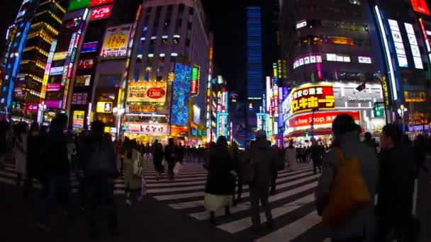 Resolução Noite Lapso Shinjuku Local Cidade Tóquio Lapso Tempo Câmera — Vídeo de Stock