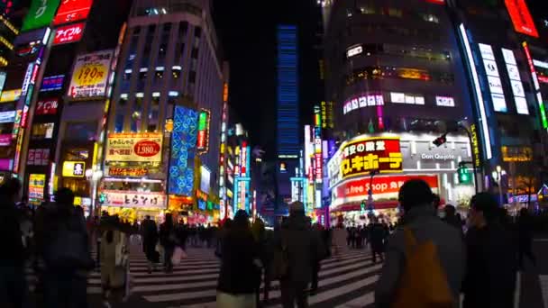 Felbontás Éjszakai Lapse Shinjuku Belváros Tokióban Idő Telik Fényképezőgép Canon — Stock videók