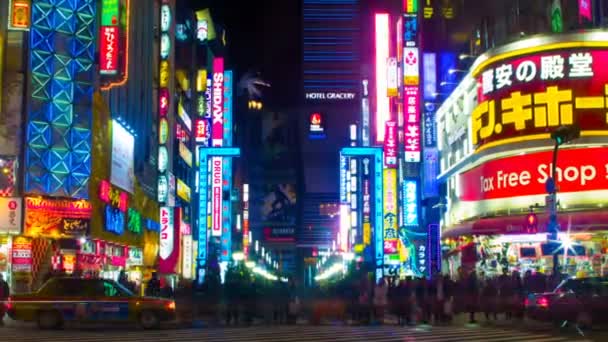 Resolução Noite Lapso Shinjuku Local Cidade Tóquio Lapso Tempo Câmera — Vídeo de Stock