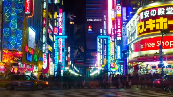 Resolución Lapso Nocturno Shinjuku Una Ubicación Ciudad Tokio Time Lapse — Vídeos de Stock