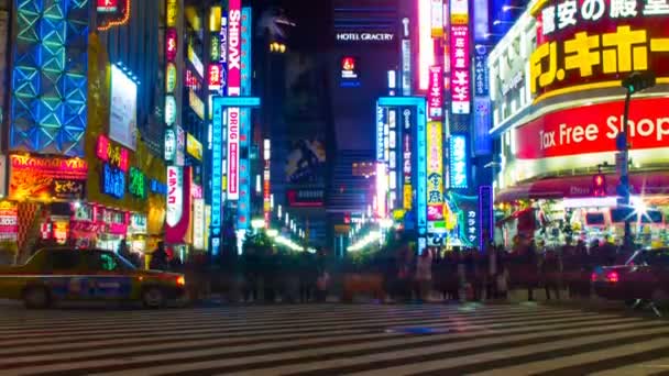 Upplösning Natt Förfaller Shinjuku Dess Ett Läge Tokyo Tid Förflutit — Stockvideo