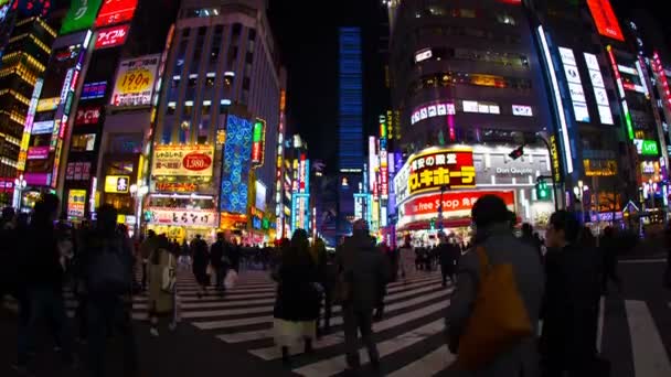 Ночь Разрешением Синджудо Город Токио Time Lapse Камера Canon Eos — стоковое видео