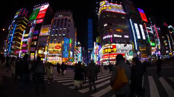 Ночь Разрешением Синджудо Город Токио Time Lapse Камера Canon Eos — стоковое видео