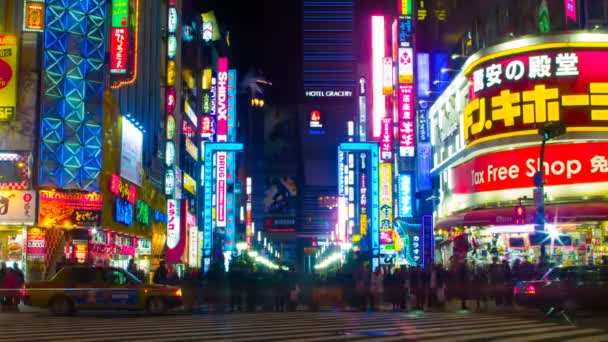 Resolución Lapso Nocturno Shinjuku Una Ubicación Ciudad Tokio Time Lapse — Vídeos de Stock