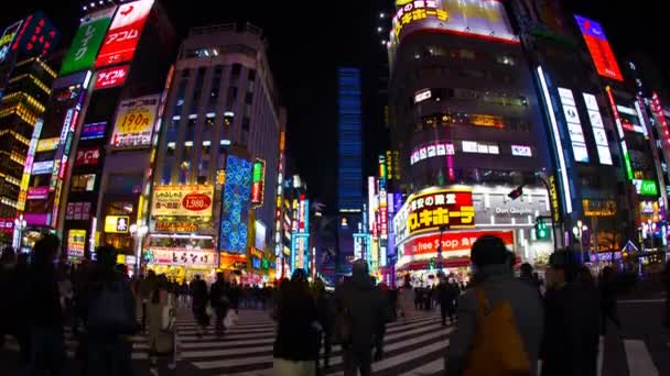 在新宿 它在东京的城市位置的分辨率夜间失效 和时间失效 摄像头 Eos — 图库视频影像