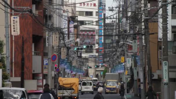 Linea Elettrica Hachiouji Tokyo Una Posizione Della Città Tokyo Macchina — Video Stock