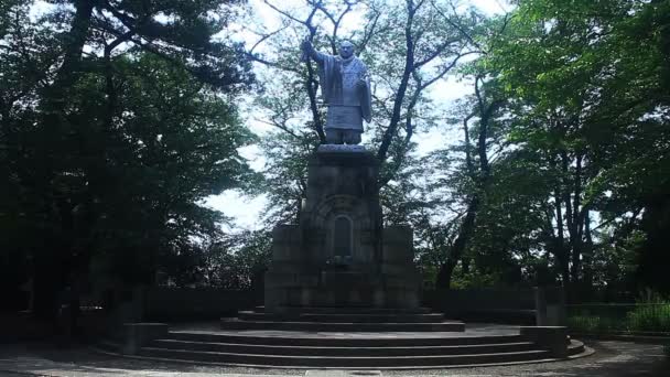 池上线东京池上线 Honmonji 寺的雕像 在东京的传统位置 摄像头 Eos — 图库视频影像