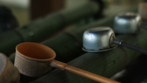 Chozuya Dans Sanctuaire Japonais Est Endroit Traditionnel Tokyo Appareil Photo — Video