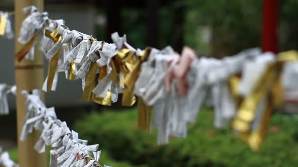 Fotune Ritual Bei Iruki Shrine Shinagawa Tokyo Its Traditional Location — Stockvideo