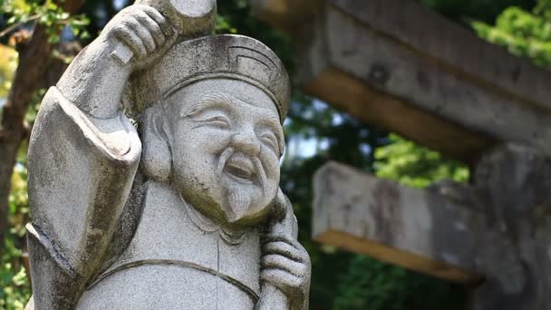Άγαλμα Στην Ιαπωνική Παρεκκλήσι Μια Παραδοσιακή Τοποθεσία Στο Τόκιο Φωτογραφική — Αρχείο Βίντεο