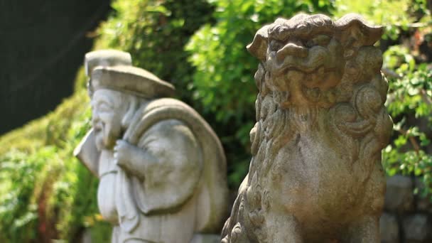 Statue Japanese Shrine Its Traditional Location Tokyo Camera Canon Eos — Stock Video