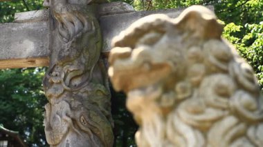 Heykel guardian angel adlı Shinagawa tapınak Tokyo / onun Tokyo geleneksel bir konumda. fotoğraf makinesi: Canon Eos 7d