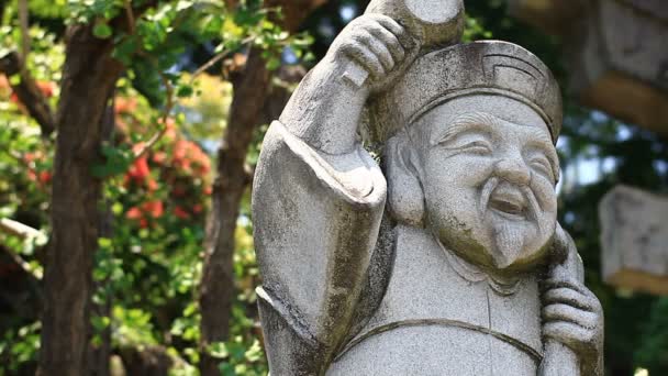 Estatua Ángel Guarda Santuario Shinagawa Tokio Lugar Tradicional Tokio Cámara — Vídeo de stock