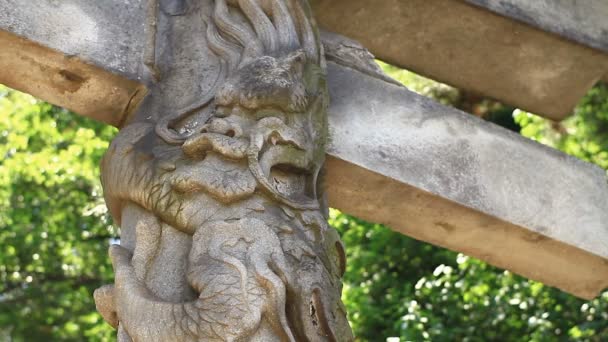 Estatua Ángel Guarda Santuario Shinagawa Tokio Lugar Tradicional Tokio Cámara — Vídeo de stock