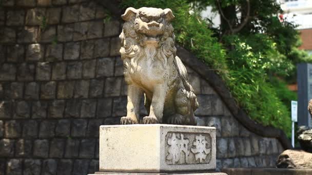 Statyn Skyddsängel Shinagawa Shrine Tokyo Dess Traditionell Plats Tokyo Kamera — Stockvideo