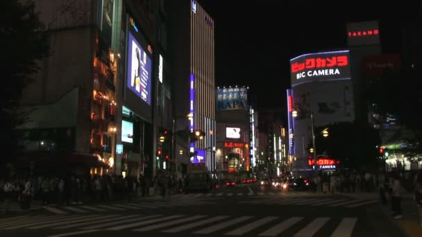 东京新宿的时间失效 东京的一个城市位置 时间流逝 摄像头 Eos — 图库视频影像