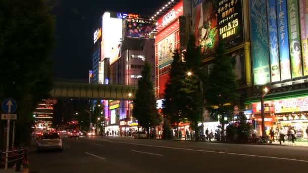 東京の秋葉原通り 東京市内に位置 カメラ キヤノン Eos — ストック動画