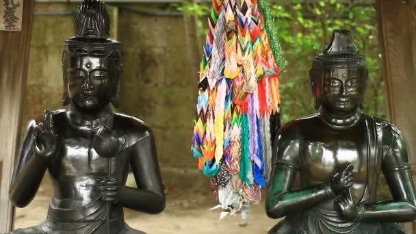 Statue Bosatsu Japanischen Tempel Tokio Ist Ein Traditioneller Ort Tokio — Stockvideo