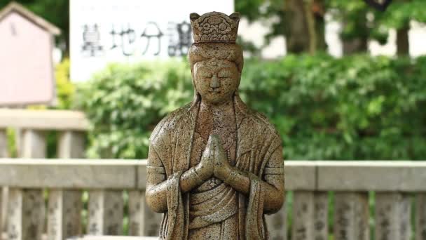 Статуя Bosatsu Японском Храме Токио Традиционное Место Токио Камера Canon — стоковое видео