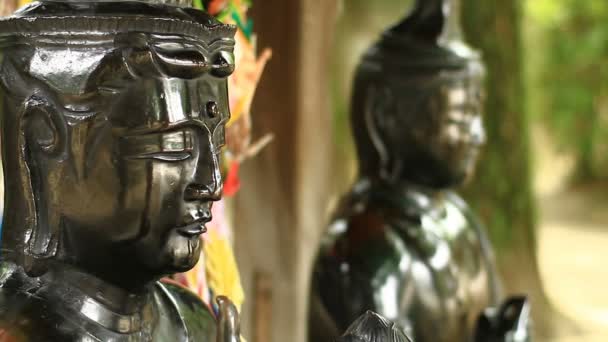 Estatua Bosatsu Templo Japonés Tokio Lugar Tradicional Tokio Cámara Canon — Vídeos de Stock