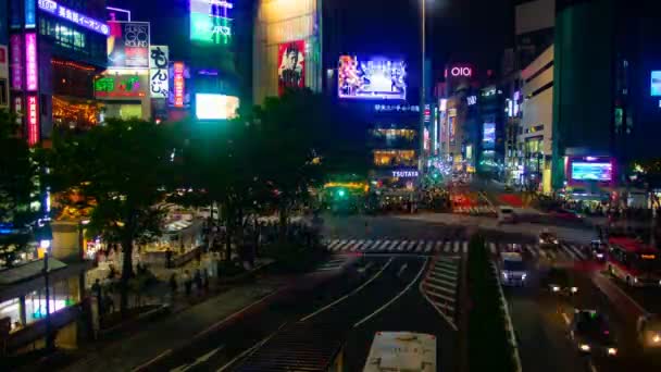 Nacht Vervallen Bij Shibuya Station Tokio Its Een Locatie Tokio — Stockvideo