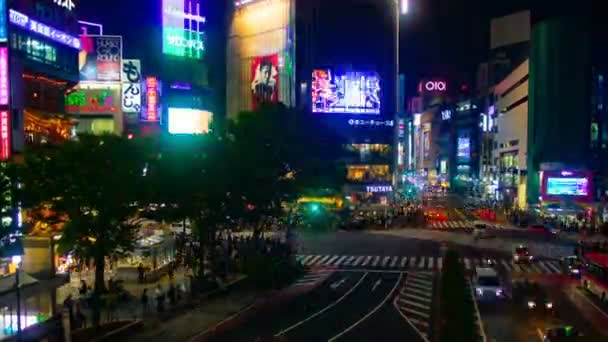 Nattlig Forfall Shibuya Stasjon Tokyo Dens Tokyo Tidsforløp Kamera Canon – stockvideo