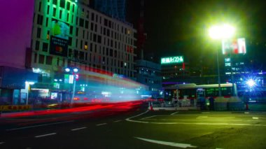 Gece sukut Tokyo Shibuya istasyonu / onun Tokyo şehir konum. zaman atlamalı. fotoğraf makinesi: Canon Eos 5d