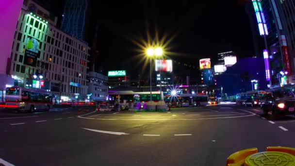 Gece Sukut Tokyo Shibuya Istasyonu Onun Tokyo Şehir Konum Zaman — Stok video