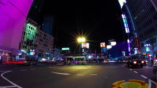 Gece Sukut Tokyo Shibuya Istasyonu Onun Tokyo Şehir Konum Zaman — Stok video