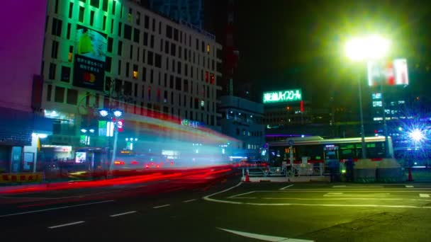 Night Lapse Estação Shibuya Tóquio Uma Localização Cidade Tóquio Lapso — Vídeo de Stock
