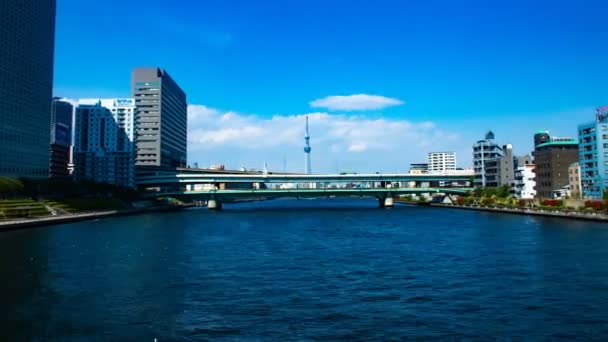 Πάροδο Του Χρόνου Στη Νότια Πλευρά Του Τόκιο Eitai Γέφυρα — Αρχείο Βίντεο