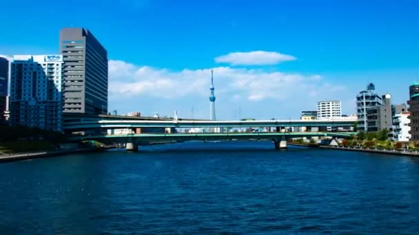 Время Истекло Южной Стороне Моста Эйтай Токио Временной Интервал Камера — стоковое видео