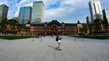 Ootemachi, Tokyo/Japonya - 09 Nisan 2018: Onun Tokyo şehir konum. zaman atlamalı. fotoğraf makinesi: Canon Eos 5d mark4