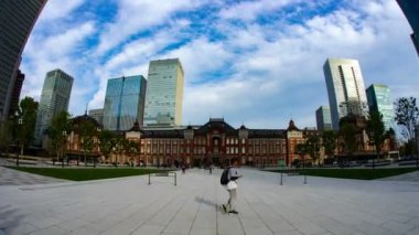 Ootemachi, Tokyo/Japonya - 09 Nisan 2018: Onun Tokyo şehir konum. zaman atlamalı. fotoğraf makinesi: Canon Eos 5d mark4