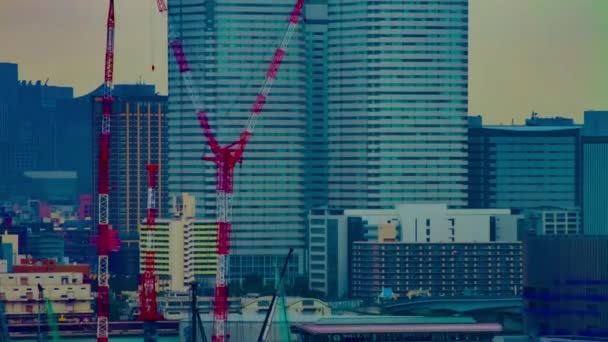 东京变焦区大楼附近在建起重机的时间间隔 — 图库视频影像