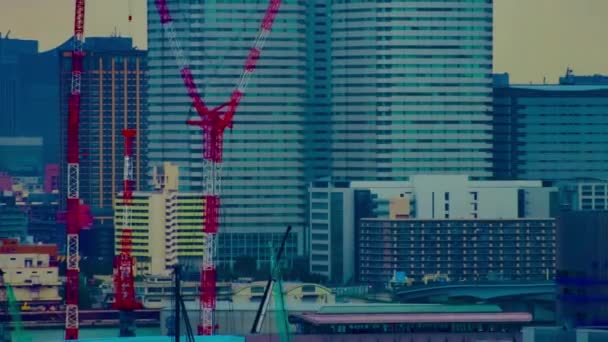 东京变焦区大楼附近在建起重机的时间间隔 — 图库视频影像