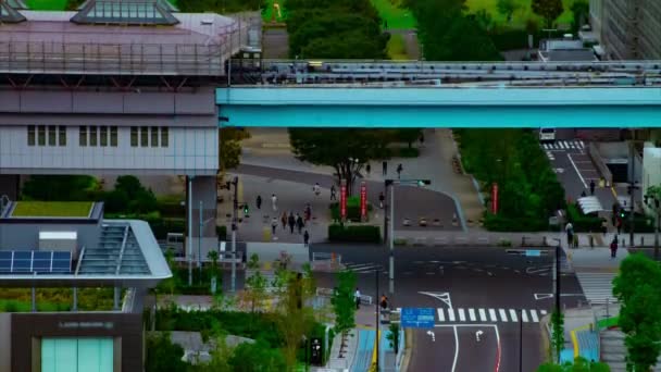 A timelapse da rua da cidade na cidade urbana de Ariake Tóquio — Vídeo de Stock