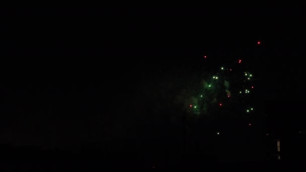 夏の夜、東京都内のビルの近くで花火 — ストック動画
