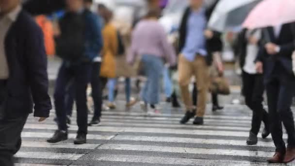 Spaziergänger in der Innenstadt von Shinagawa, Tokio — Stockvideo