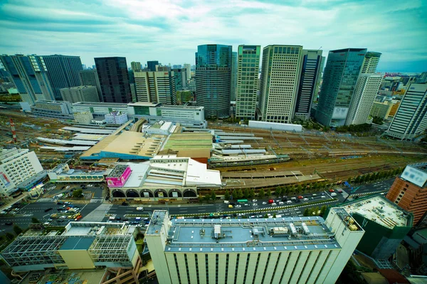 东京站前的全景全景拍摄于阴云密布的广口拍摄 — 图库照片