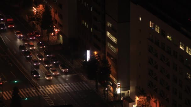 Nocny miejski krajobraz miasta w Shinagawa Tokio wysoki kąt — Wideo stockowe