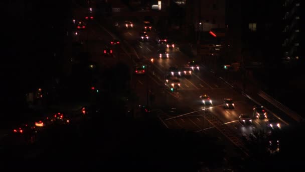Un paesaggio urbano notturno a Shinagawa Tokyo angolo alto — Video Stock