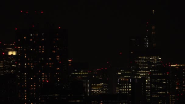 A night urban cityscape in Shinagawa Tokyo high angle long shot — Stock Video