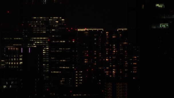 Un paysage urbain nocturne à Shinagawa Tokyo grand angle long shot — Video