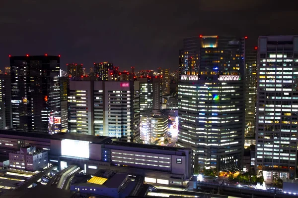 Een avond panoramisch uitzicht op de stedelijke stad in Tokio hoge hoek — Stockfoto