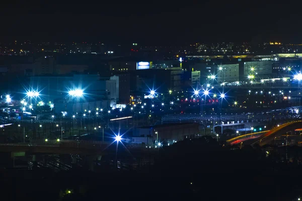 A night cityscape at the urban town in Shinagawa Tokyo — Stock Photo, Image