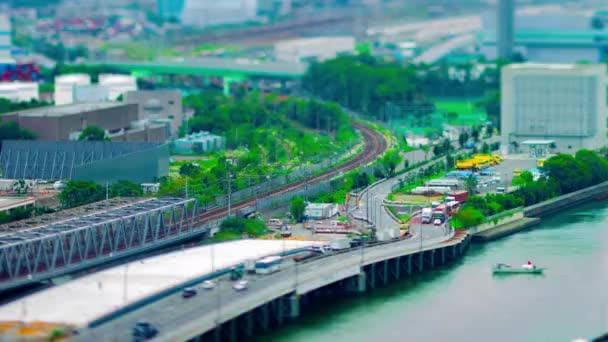 新川东京都港湾区附近城市景观的时间差 — 图库视频影像