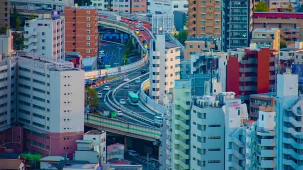 Vratná doba na dálnici v městském městě v Tokiu dálkové pánve — Stock video