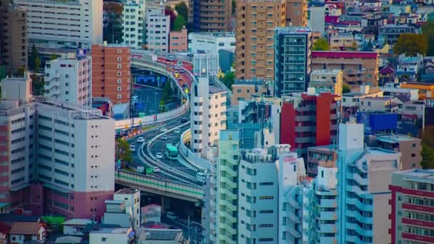 Vrata na dálnici v městském městě v Tokiu s dlouhým náskokem — Stock video